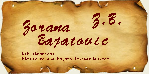 Zorana Bajatović vizit kartica